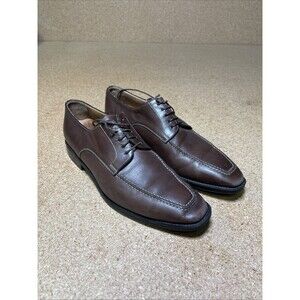 Santoni Men's Oxford Shoes BROWN Leather Sz 10 D APRON TOE